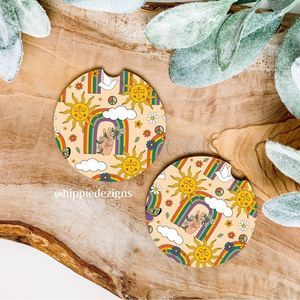☮️ Peace & Love Car Coaster Set | Cute Coaster Set